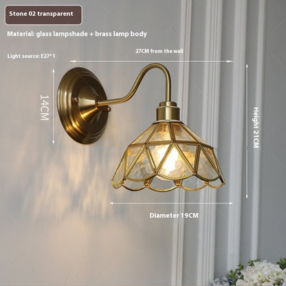 Retro Brass Glass Wall Lamp