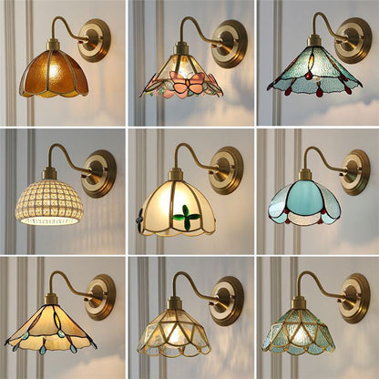 Retro Brass Glass Wall Lamp