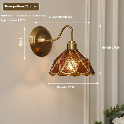 Retro Brass Glass Wall Lamp